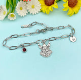 Guardian Angel Bracelet in Silver, Birthday's Gifts, Personalized Gifts, AN1705