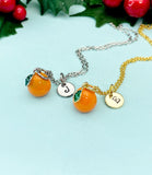 Orange Fruit Charm Necklace in Gold or Silver, N6678M