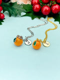 Orange Fruit Charm Necklace in Gold or Silver, N6678M