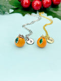 Gold Orange Fruit Charm Necklace, N6678G