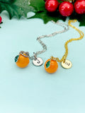 Gold Orange Fruit Charm Necklace, N6678G