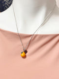 Silver Orange Fruit Charm Necklace, N6678S