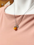 Silver Orange Fruit Charm Necklace, N6678S