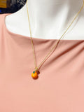Gold Orange Fruit Charm Necklace, N6678G