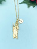 Gold Saint Jude Pendant Necklace, Real 18K Gold Plated Jewelry, N6680