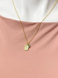 Gold Lady of Miraculous Medal Necklace, Real 18K Gold Plated Jewelry, N6681