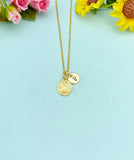 Gold Virgin Mary Necklace • 18K Gold Plated Miraculous Medal Pendant, N6682