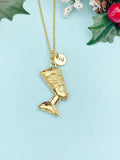 Gold Egypt Queen Pendant Necklace • 18K Gold Plated Jewelry for Women, N6684