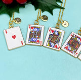 Gold Playing Card Necklace • King of Heart Pendant Jewelry, N6686K