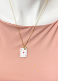 Gold Playing Card Necklace • Ace of Heart Pendant Jewelry, N6686A