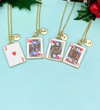 Gold Jack of Heart Pendant Playing Card Necklace, N6686J