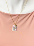 Gold Playing Card Necklace • Queen of Heart Pendant Jewelry, N6686Q