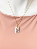 Gold Playing Card Necklace • Queen of Heart Pendant Jewelry, N6686Q