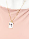 Gold Joker Necklace • Playing Card Pendant Jewelry, N6686JB