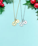 Soccer Ball Pendant Necklace • Gold or Silver Initial Charm