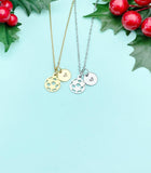 Soccer Ball Pendant Necklace • Gold or Silver Initial Charm