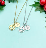 Soccer Ball Pendant Necklace • Gold or Silver Initial Charm