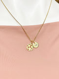 Soccer Ball Pendant Necklace • Gold or Silver Initial Charm