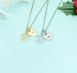 Baseball Necklace • Gold or Silver Ball Pendant • Sports Jewelry for Baseball Softball Player, N6689