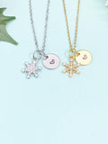 Snowflake Necklace • Gold or Silver Winter Pendant • Dainty Seasonal Jewelry, N6692