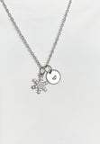 Snowflake Necklace • Silver Winter Pendant • Dainty Seasonal Jewelry, N6692S