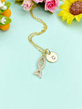 Gold Fish Charm Necklace, N5915