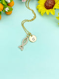 Gold Fish Charm Necklace, N5915