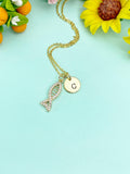 Gold Fish Charm Necklace, N5915