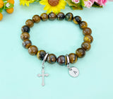 Tiger Eye Bracelet • Natural Stone Beaded Bracelet • Grounding Energy Jewelry, N6380M