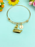 Gold Swan Charm Bracelet • Swan Pendant • Elegant Jewelry, N2163