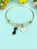 Black Cat Bracelet • Dainty Cat Charm • Minimalist Pet Lover Jewelry, N1029