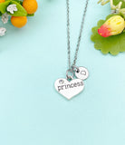 Princess Heart Charm Necklace – Dainty Heart Pendant for Girls & Women, N25