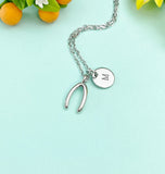 Silver Wishbone Charm Necklace – Dainty Good Luck Pendant for Hope, Wishes & New Beginnings, N6693