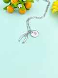 Silver Wishbone Charm Necklace – Dainty Good Luck Pendant for Hope, Wishes & New Beginnings, N6693