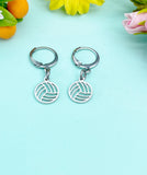 Silver Volleyball Charm Earrings – Dainty Sports Jewelry for Athletes, Coaches & Team Gifts, N5801S