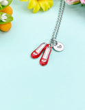 Silver Red Shoe Charm Necklace • Dainty High Heel Pendant • Fashion Lover Gift, N6719