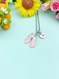 Silver Pink Shoe Charm Necklace • Dainty Shoe Pendant • Fashion Lover Gift, N6720