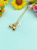 Gold Bellflower Charm Necklace • Dainty Campanula Pendant • Nature Lover Jewelry Gift, N6723
