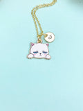 Gold Grumpy Cat Charm Necklace • Dainty Kitty Pendant • Funny Pet Lover Gift, N6724