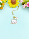 Gold Grumpy Cat Charm Necklace • Dainty Kitty Pendant • Funny Pet Lover Gift, N6724