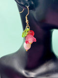 Gold Pearl Flower Earrings • Natural Freshwater Dangle • Dainty Floral Jewelry Gift, N6725