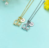 Gold or Silver Pretzel Charm Necklace • Dainty Snack Pendant • Cute Foodie Gift, N6726