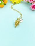Gold Pinecone Charm Necklace • Dainty Nature Pendant • Minimalist Woodland Jewelry, N6705