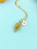 Gold Pinecone Charm Necklace • Dainty Nature Pendant • Minimalist Woodland Jewelry, N6705