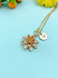 Gold Lotus Flower Charm Necklace • Dainty Bloom Pendant • Minimalist Spiritual Jewelry, N6710