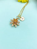 Gold Lotus Flower Charm Necklace • Dainty Bloom Pendant • Minimalist Spiritual Jewelry, N6710