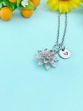Silver Lotus Flower Charm Necklace • Dainty Bloom Pendant • Minimalist Spiritual Jewelry, N6710S