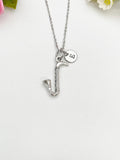 Silver Bass Clarinet Charm Necklace, Music Charm, Matching Band Gifts, Personalized Gift, N1379