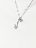 Silver Bass Clarinet Charm Necklace, Music Charm, Matching Band Gifts, Personalized Gift, N1379