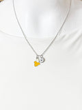 Silver Peel Banana Yellow Charm Necklace, N6733